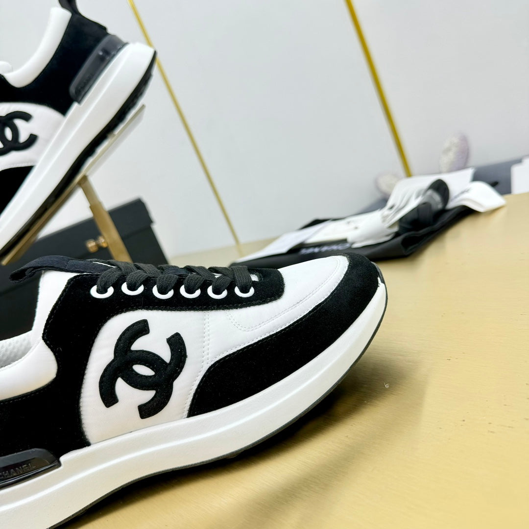 CLASSIC TRAINER IN BLACK MIX WHITE MERCERIZED VELVET、mysite、Cacoeks