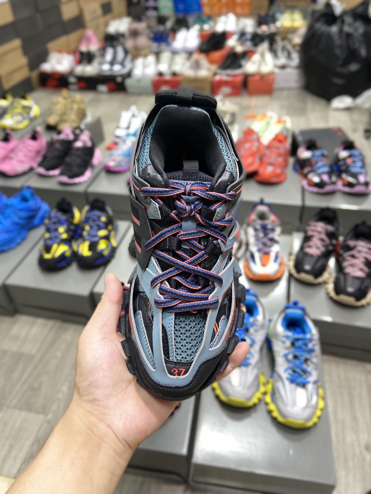 Balenciaga Track Trainer in Dark Grey Orange、mysite、Cacoeks