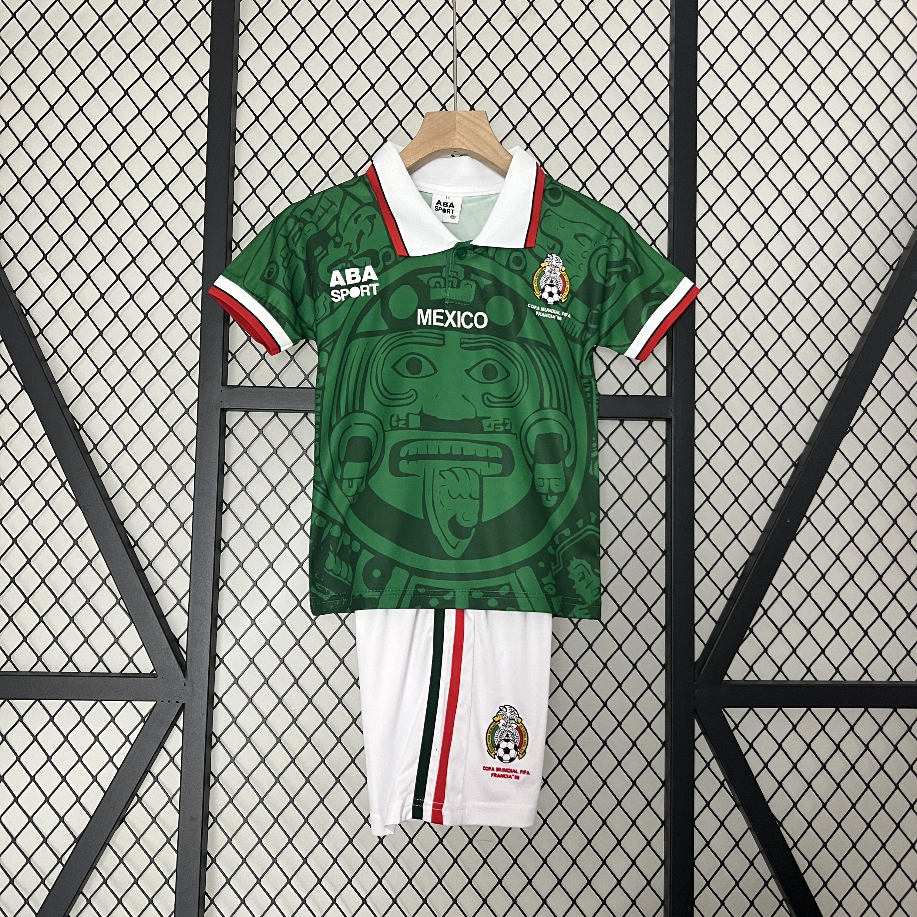 GlobeJersey-Retro Mexico 1998 Home Stadium Kids Kit