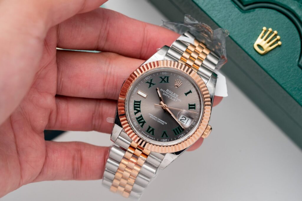 Đồng Hồ Rolex DateJust Bọc Vàng Hồng Mặt Wimbledon GM Factory 36mm (2)