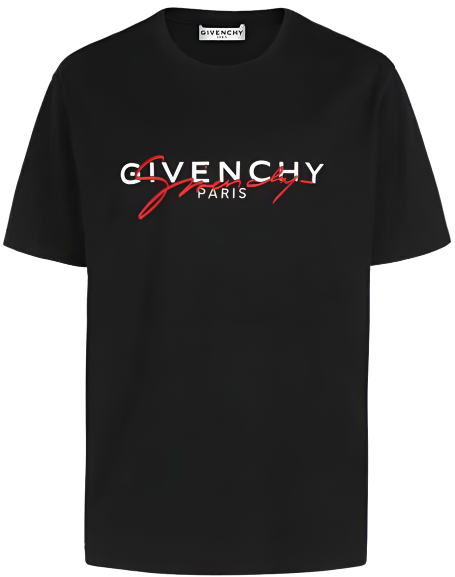 Givenchy Red Embroidery T-Shirt Black Regular Fit、mysite、Cacoeks