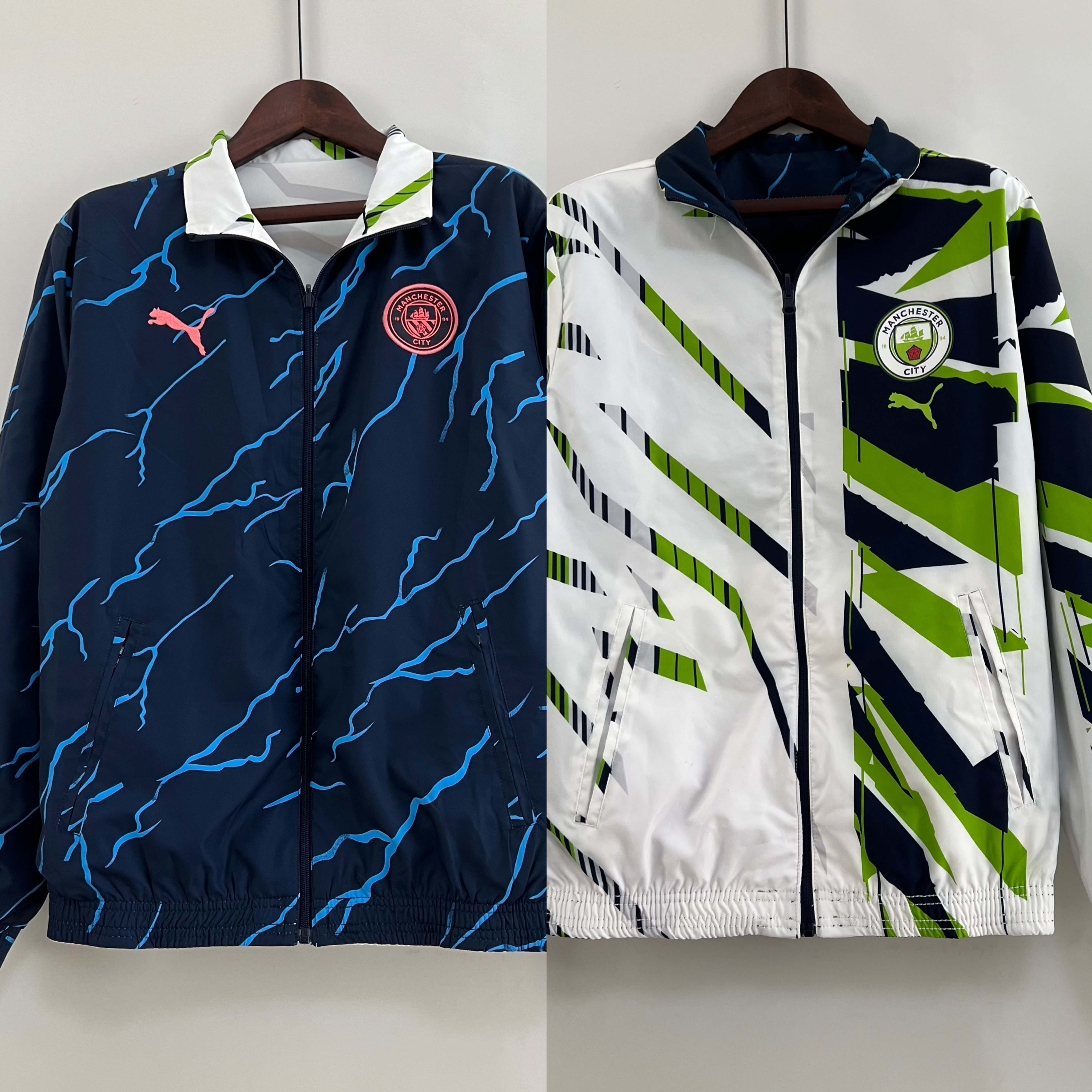 2023/2024 Manchester City Reversible Windbreaker Navy blue Soccer Jersey 1:1 Thai Quality:football jersey mysite: unitedjerseyfootball 邓江浪:football