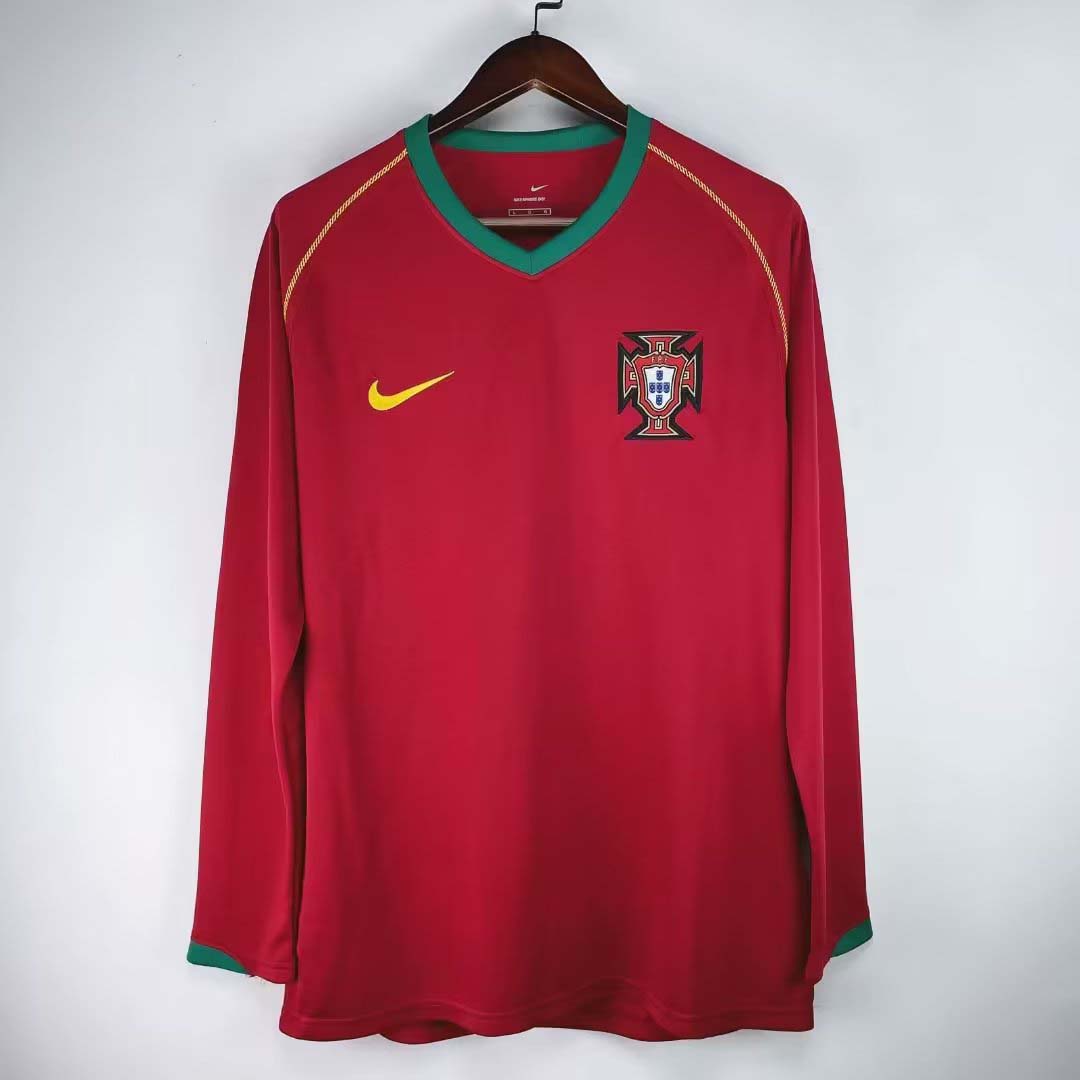 2006 Retro Long Sleeve Portugal Home Football Shirt-mysite Custom Football Kit- Nextkits