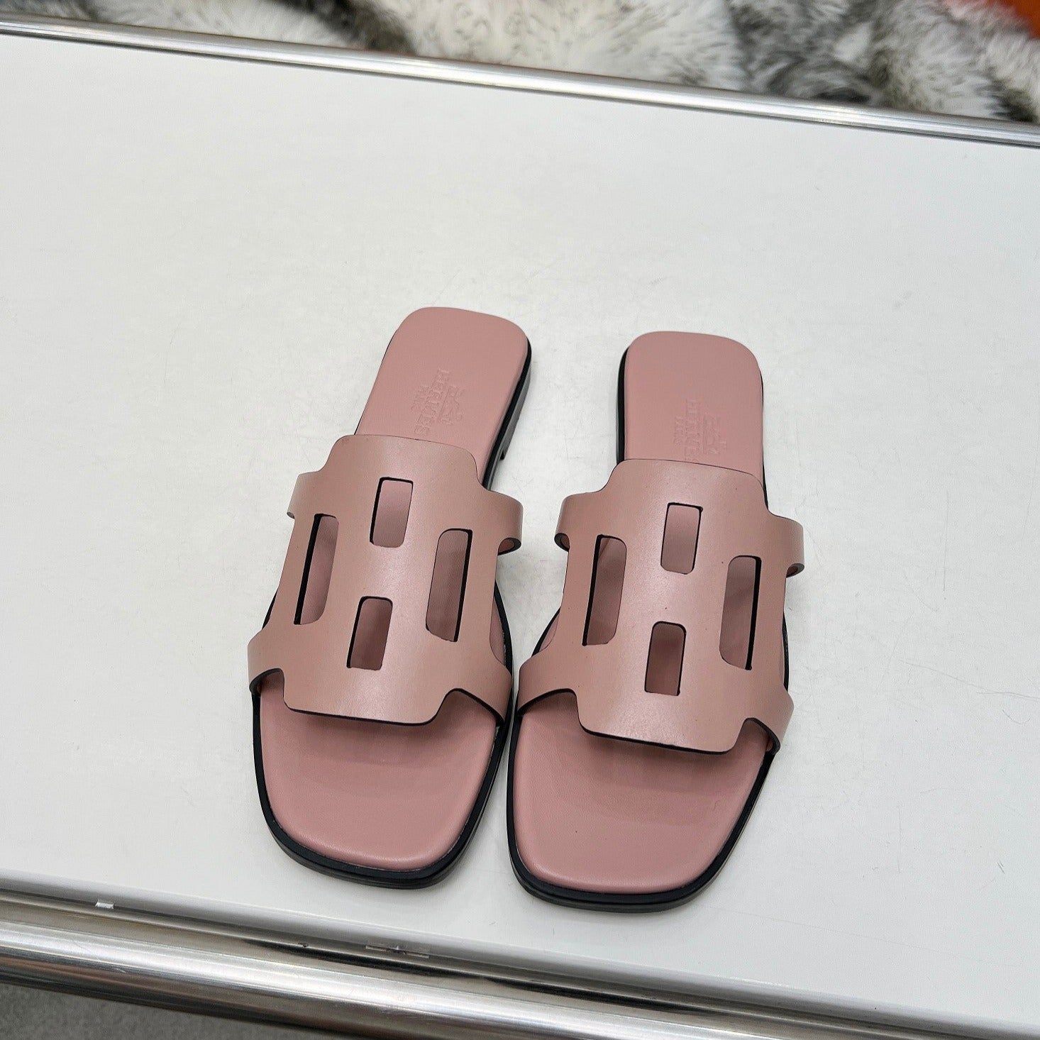 FLATFORM SANDAL LIGHT PINK CALFSKIN、mysite、Cacoeks