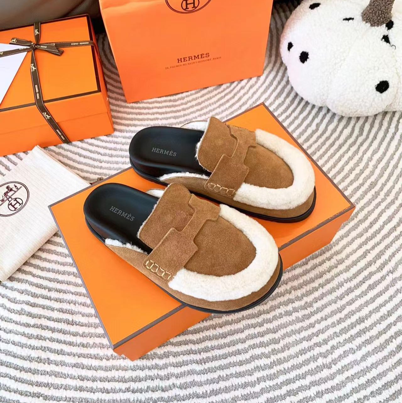 G0 MULE BROWN SUEDE SHEARLING、mysite、Cacoeks