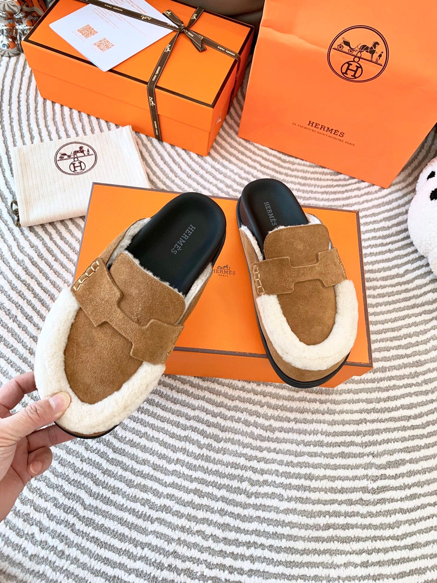 G0 MULE BROWN SUEDE SHEARLING、mysite、Cacoeks