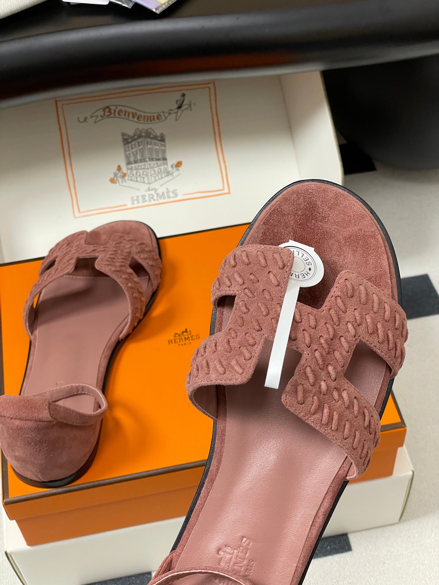 HM 25S SANTORINI SANDAL IN PEACHY PINK SUEDE AND LAMBSKIN、mysite、Cacoeks