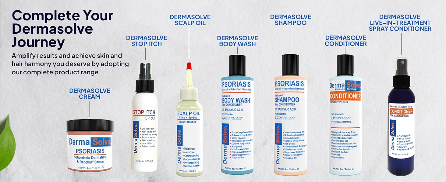 Comparative chart showing Dermasolve outperforming other scalp psoriasis treatments