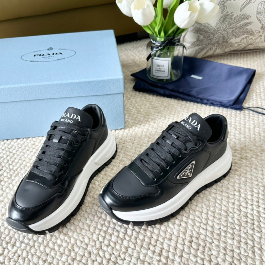 PRA BLACK THICK SOLE SNEAKER BLACK CALFSKIN、mysite、Cacoeks