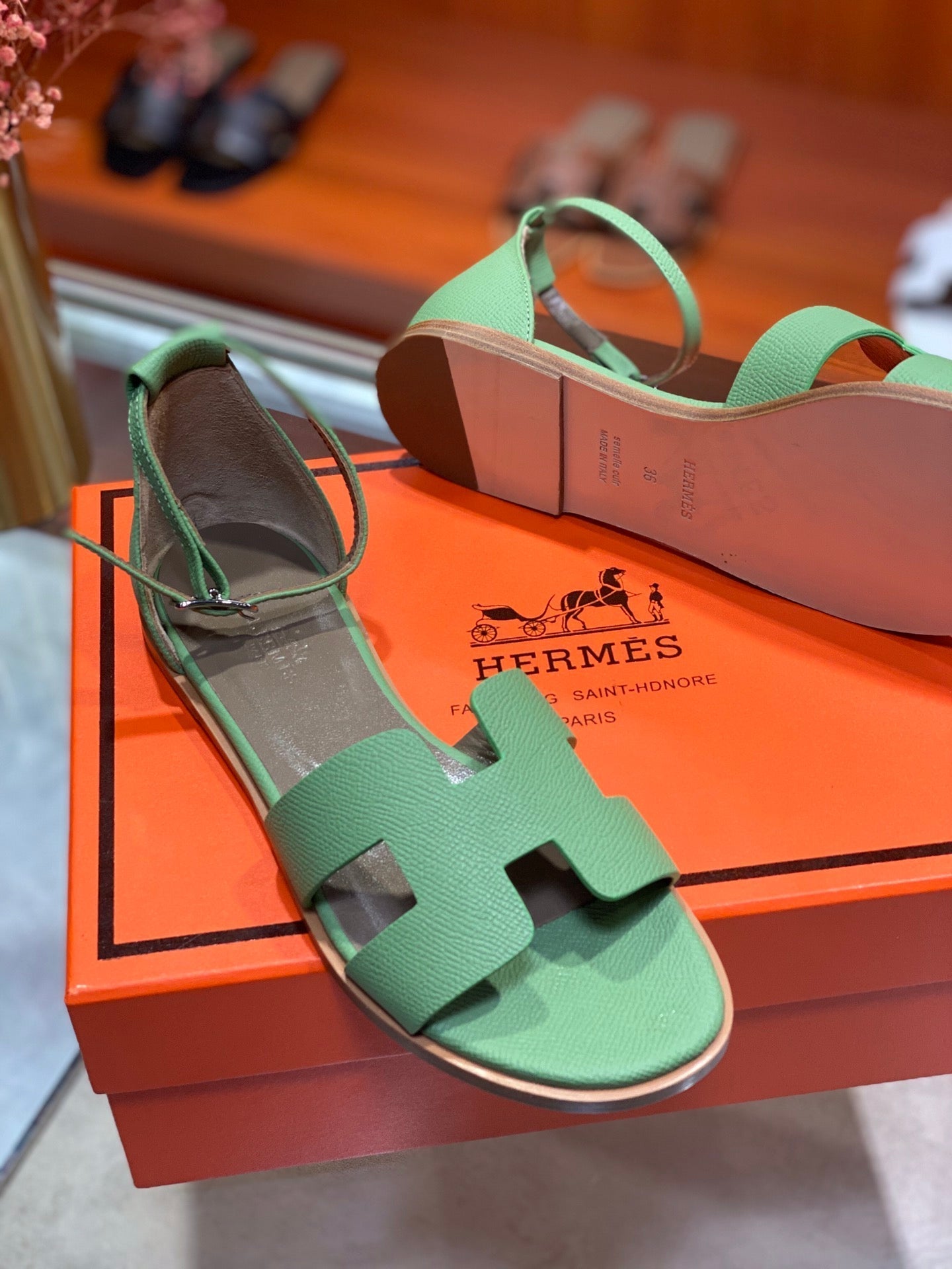 SANTORINI SANDAL COOL GREEN CALFSKIN、mysite、Cacoeks