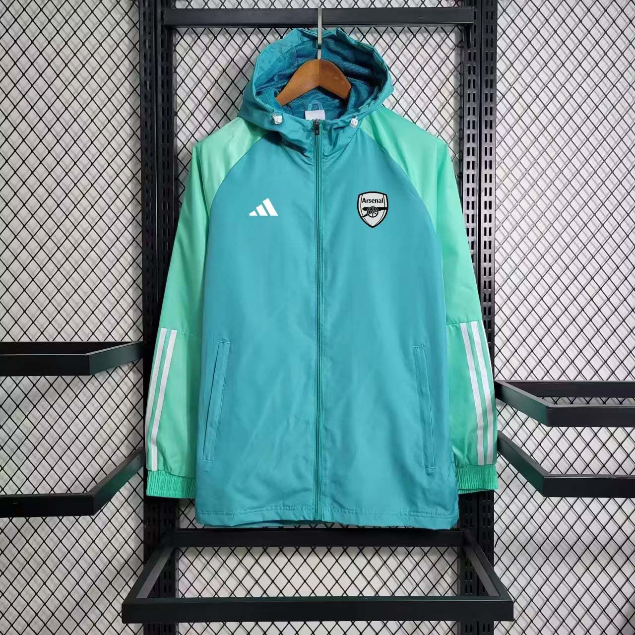 2023-2024 Arsenal Windbreaker Light green Soccer Jersey 1:1 Thai Quality:football jersey mysite: unitedjerseyfootball 邓江浪:football