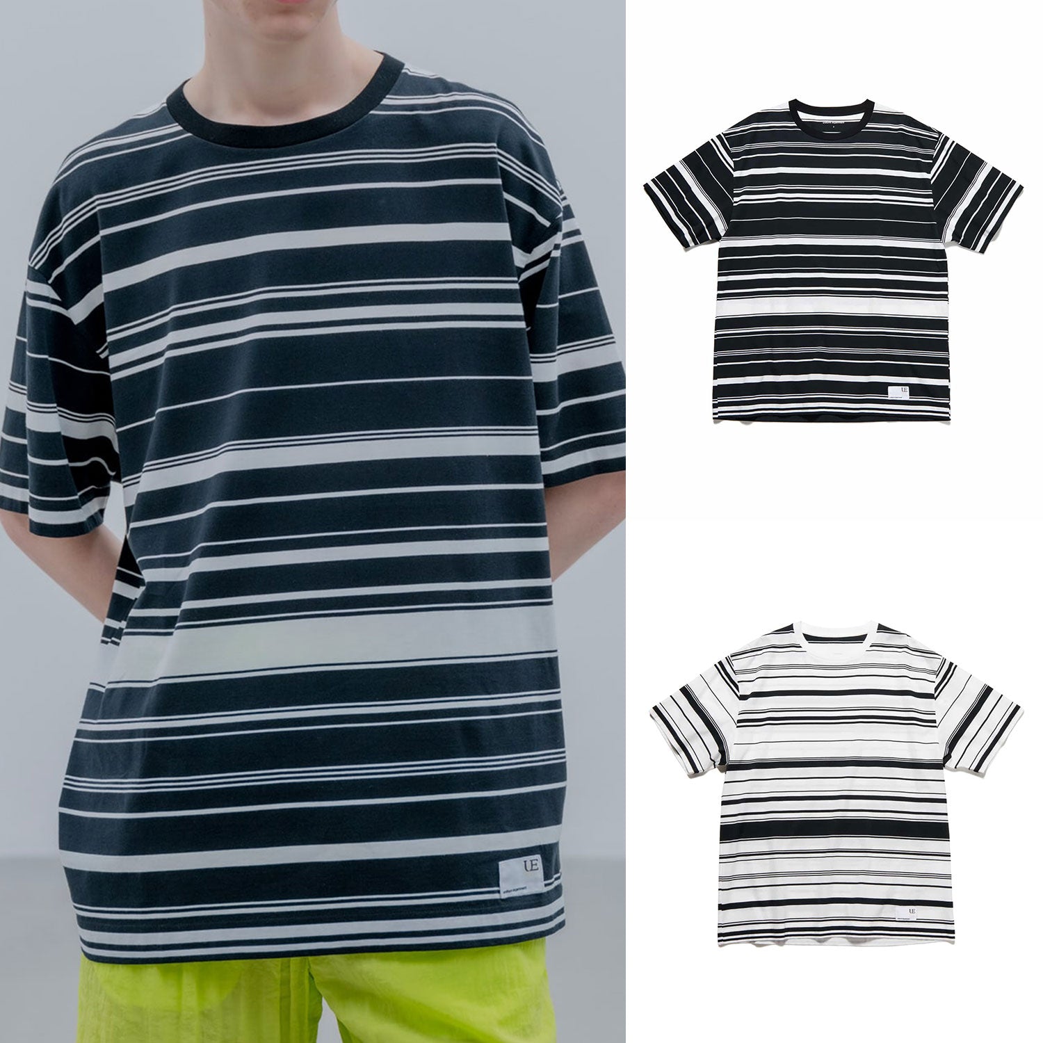 uniform experiment 25S/S BORDER LOOSE S/S TEE  UE-250034 