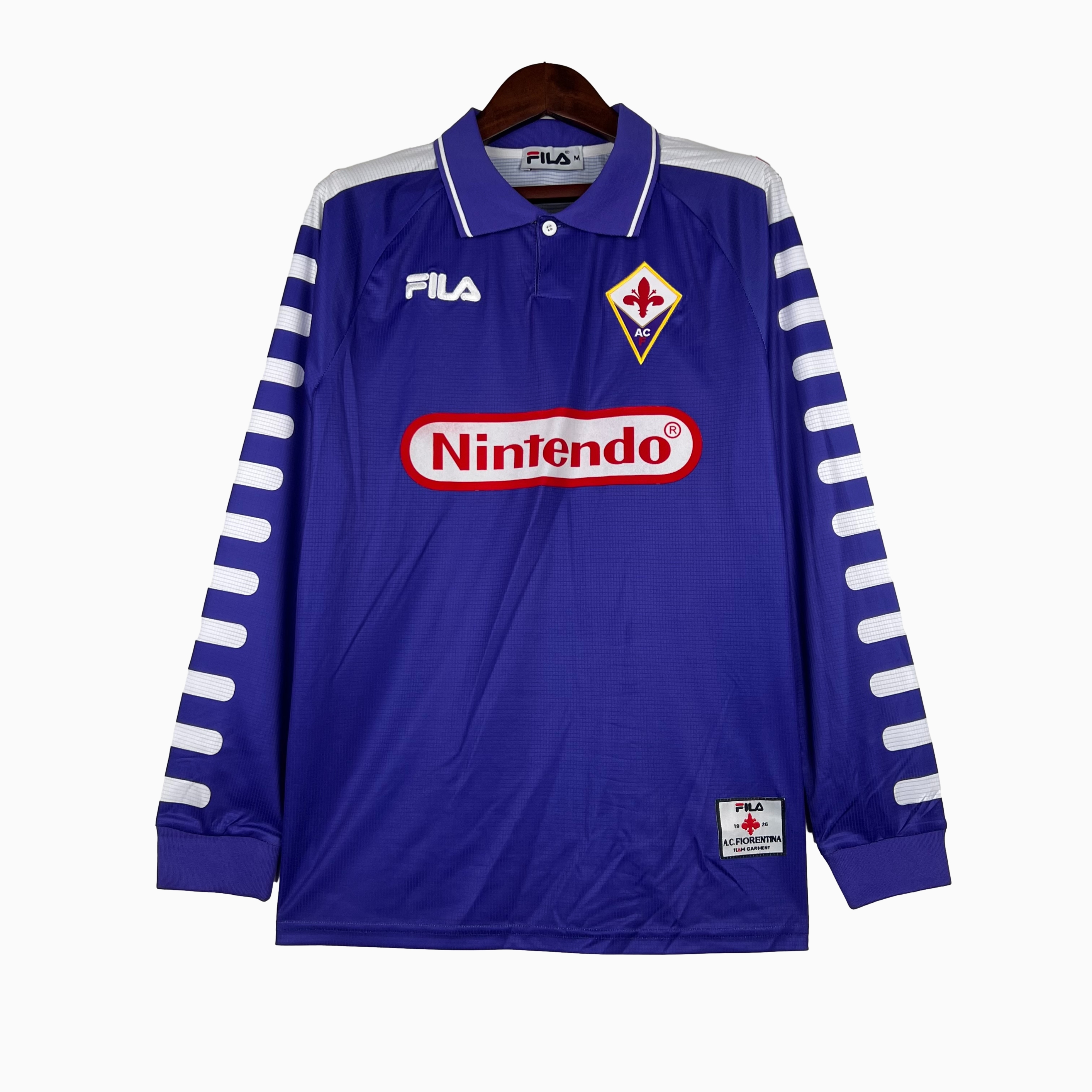 ManixJersey.com | Retro Fiorentina 1998 Home Stadium Long Sleeve Jersey -Customize Name, Number and Patch | Worldwide Shipping