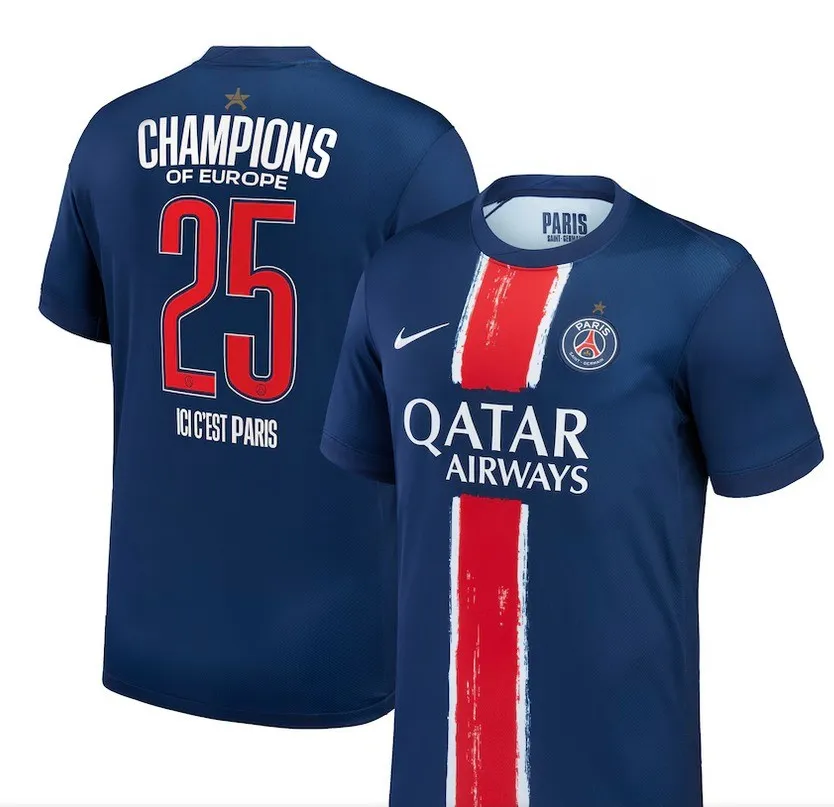 2024/2025 Paris Home (2025 European Champions) Jersey 1:1 Thai Quality:football jersey mysite: unitedjerseyfootball 邓江浪:football