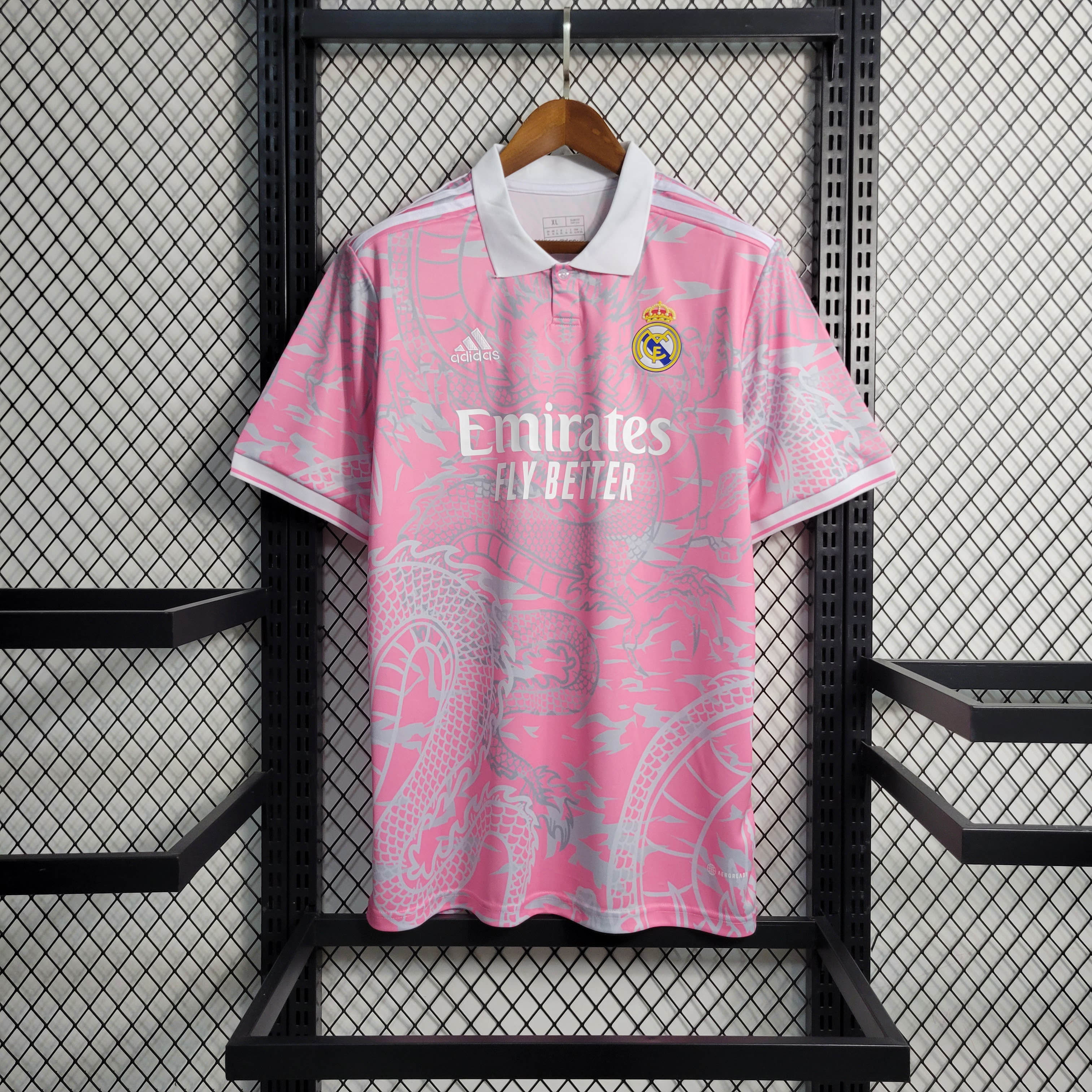 2023/2024 Real Madrid Chinese Dragon Pink Football Shirt:football jersey mysite: unitedjerseyfootball 邓江浪:football