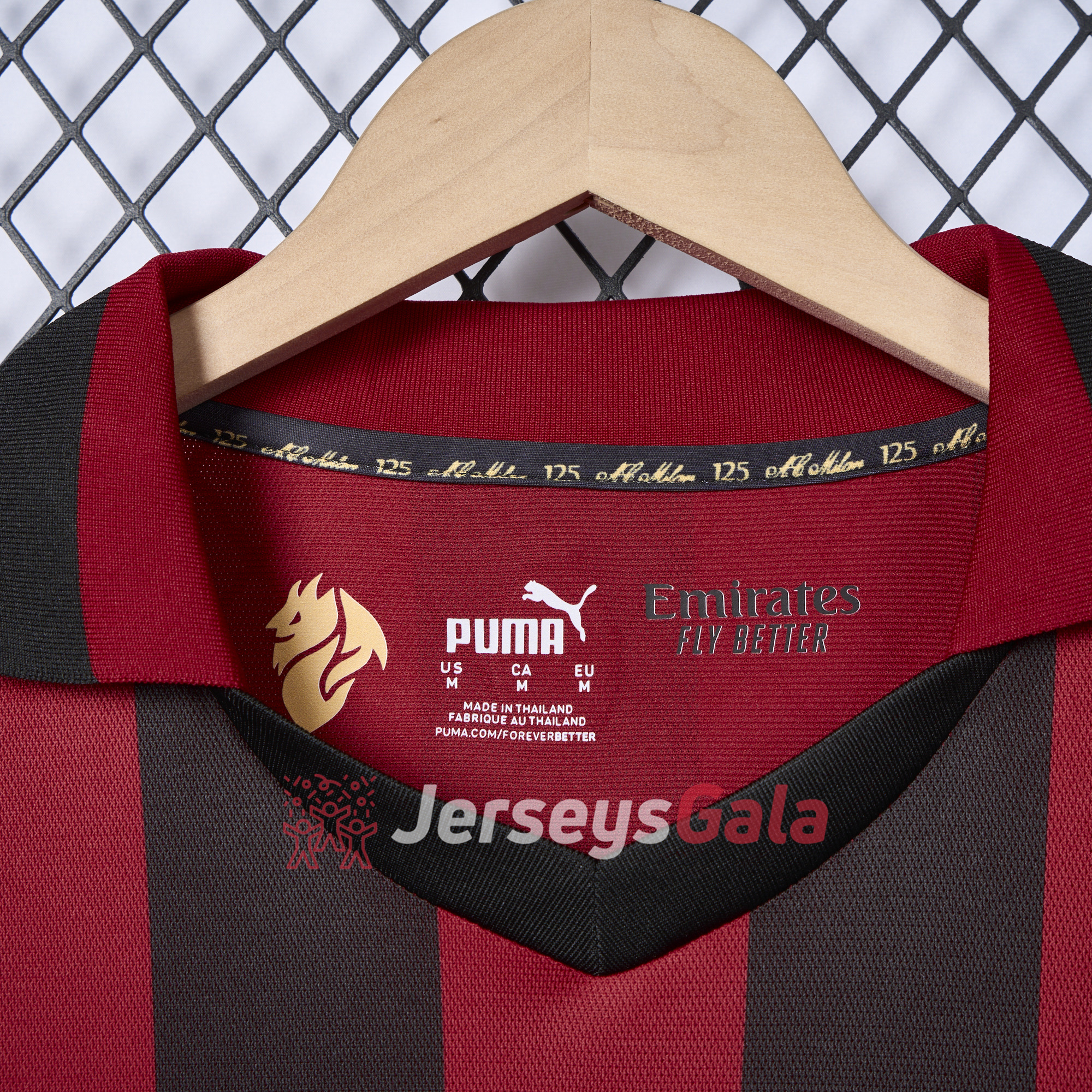 JerseysGala.com | AC Milan 24-25 125th Anniversary Long Sleeves Red Jersey - Fans Version -Customize Name, Number and Patch | Worldwide Shipping