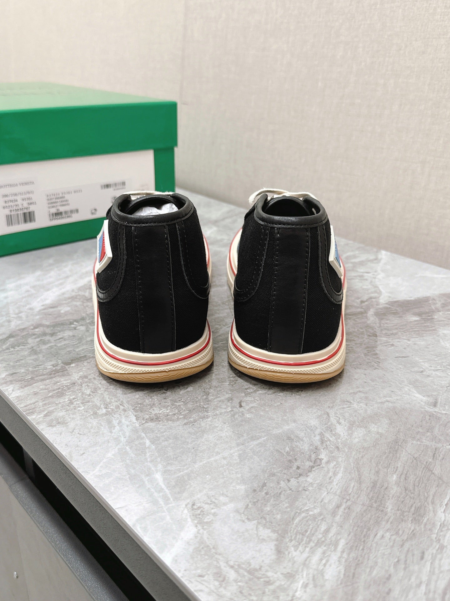 ELIOT SNEAKER IN BLACK MIX BLUE AND RED CANVAS AND CALFSKIN、mysite、Cacoeks