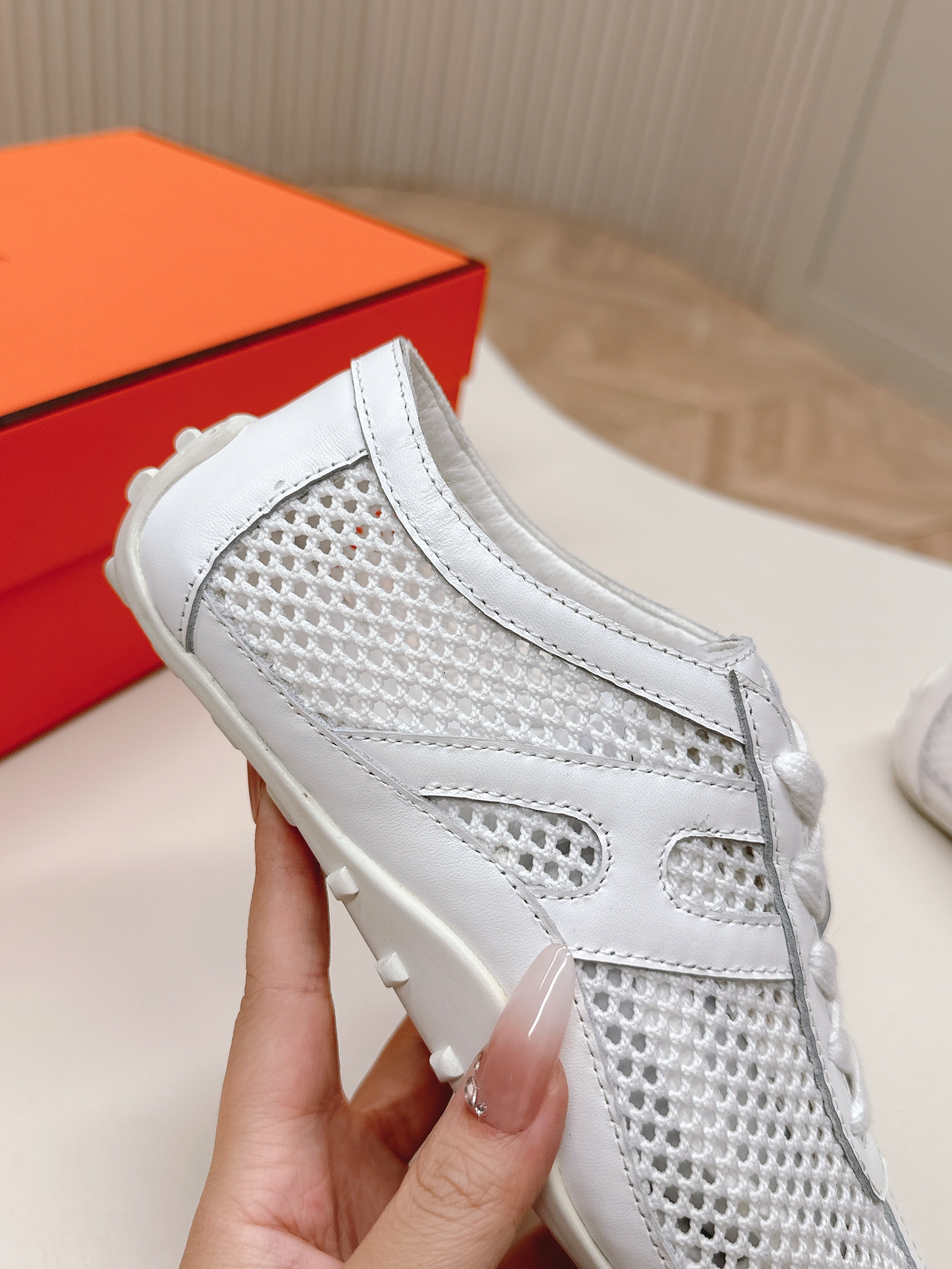 KIGA SNEAKER IN WHITE CROCHET KNIT AND CALFSKIN、mysite、Cacoeks