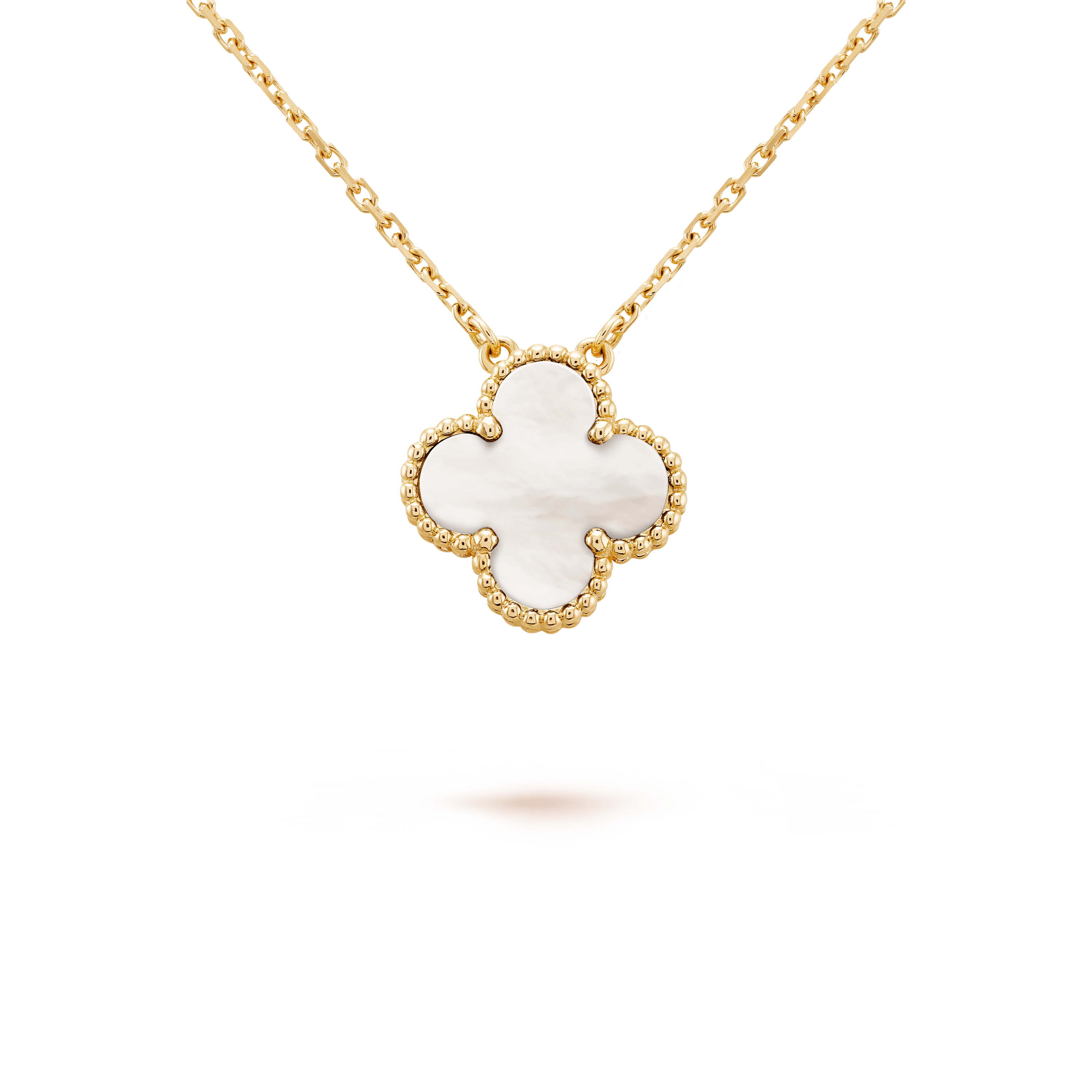 ヴィンテージ アルハンブラ ペンダント, イエローゴールド, マザー オブ パール:1 石, Detail, Jewelry Pendent