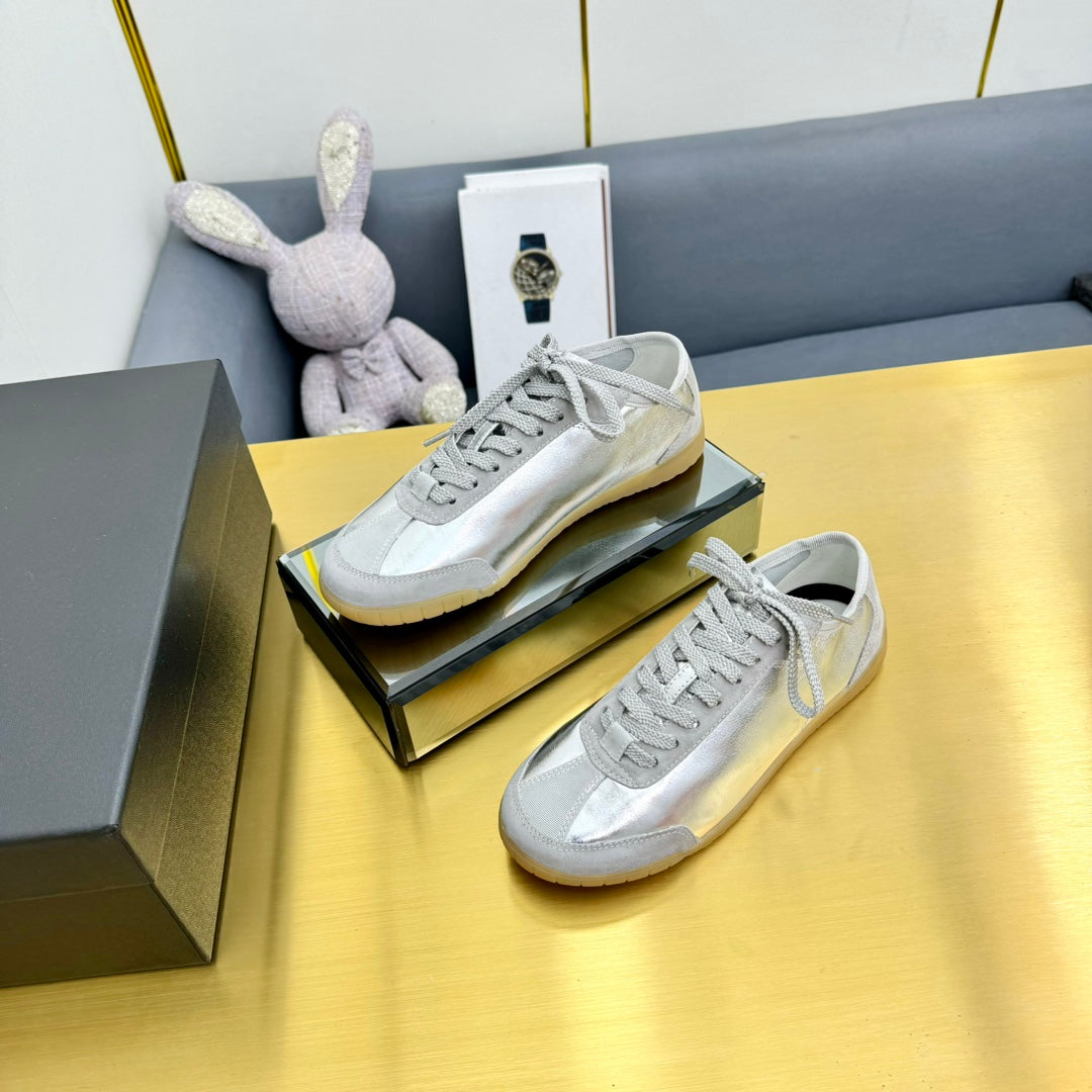 CC SNEAKER IN SILVER GRAY CALFSKIN AND SUEDE、mysite、Cacoeks