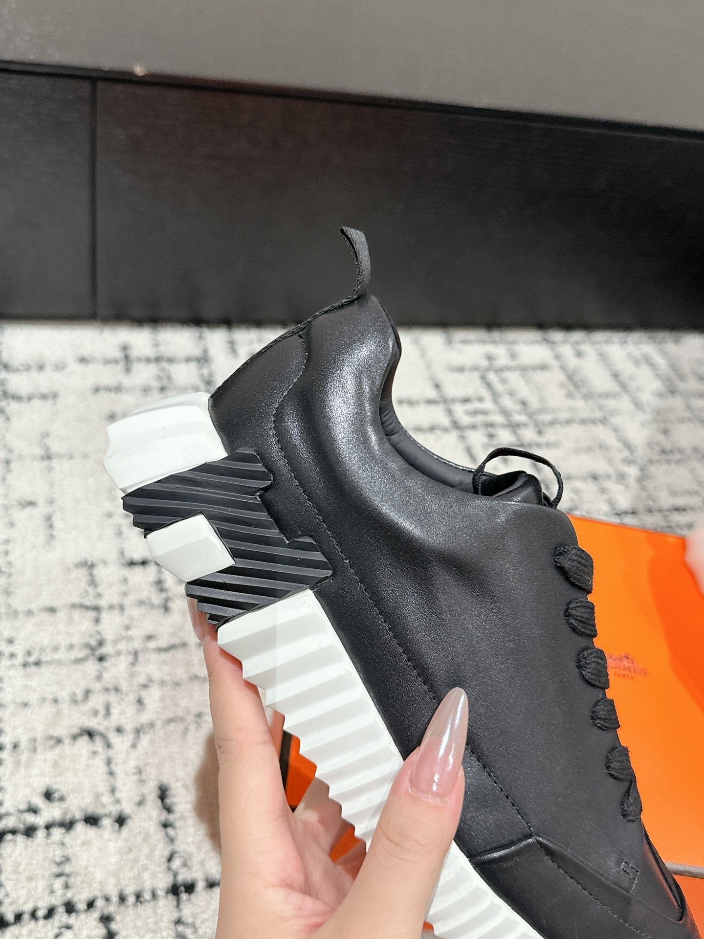 BOUNCING SNEAKER IN BLACK CALFSKIN、mysite、Cacoeks