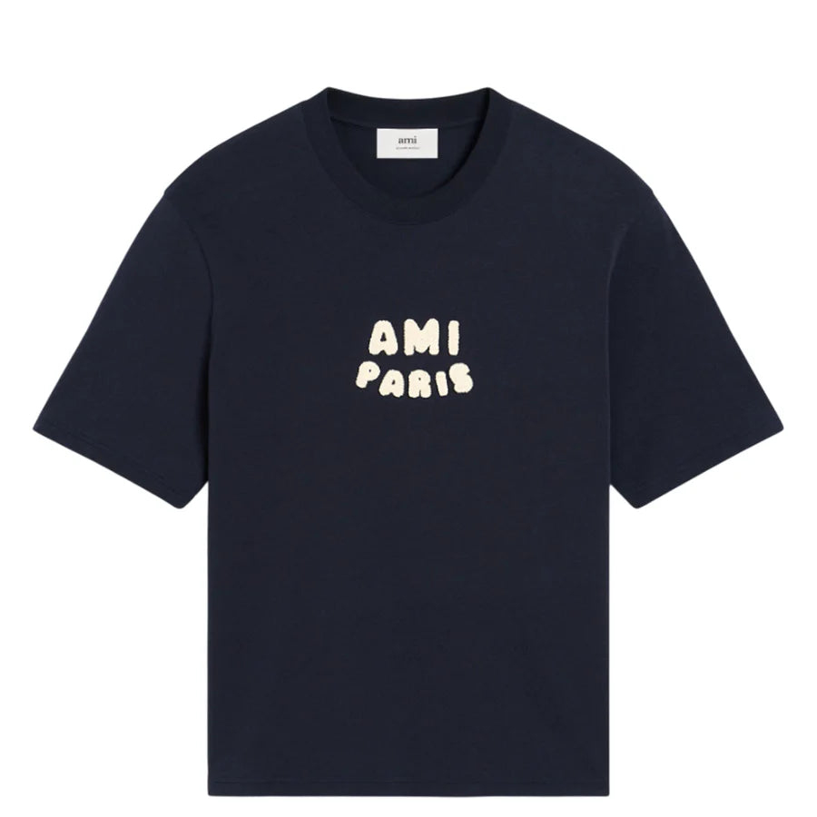 Ami Paris Knitted Patch Boxy Fit Tee ‘Navy'、mysite、Cacoeks