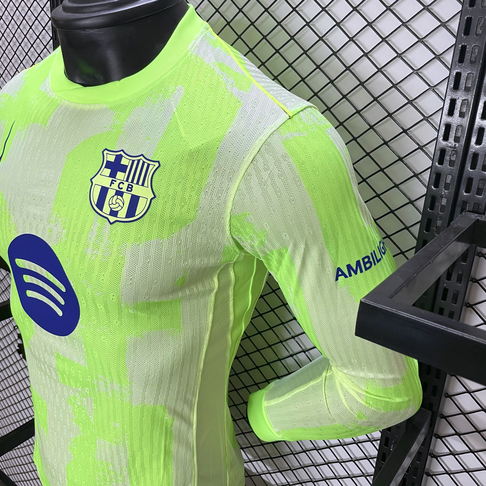 Higojerseys-Barcelona 24-25 Third Long Sleeve Jersey with Big Logo - Player Version