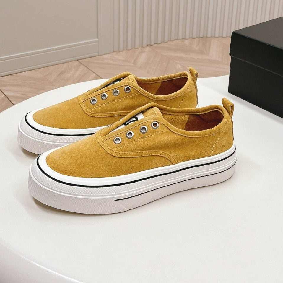 Double C Platform Biscuit Shoes Fabric Amber Yellow、mysite、Cacoeks