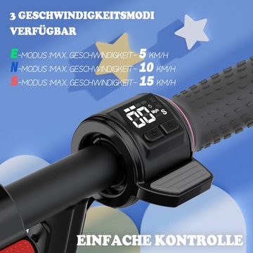 Evercross mini scooter, electric scooter for children aged 6-16 years, max 15 km/h, electric kick scooter, LED