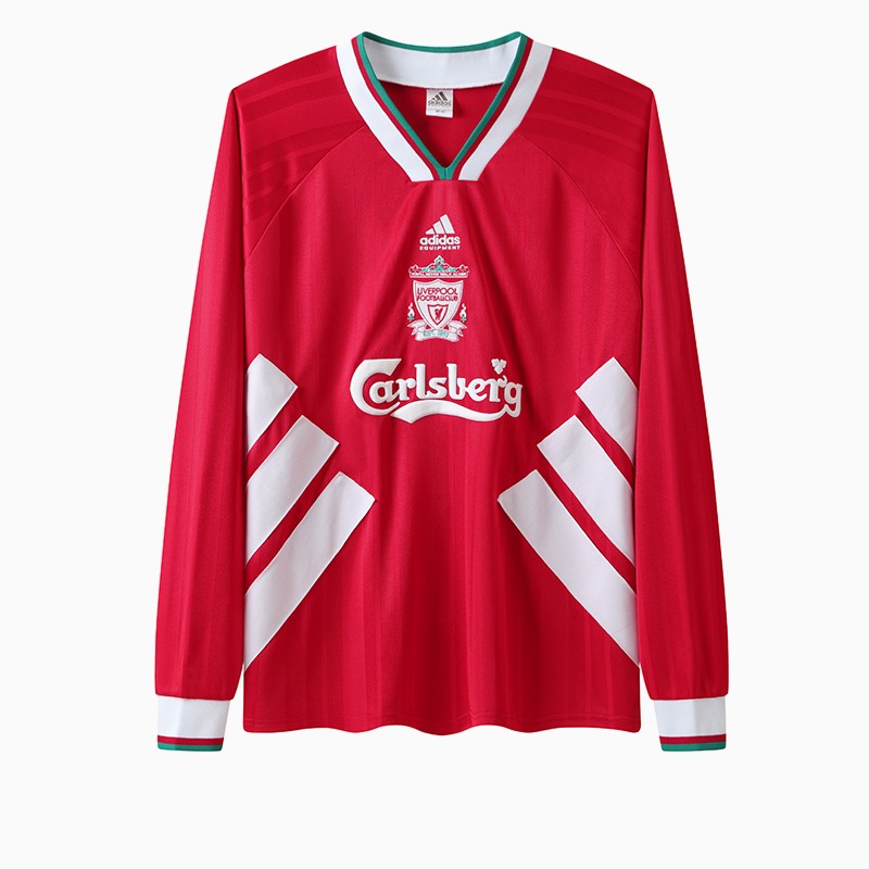 ManixJersey.com | Retro Liver.pool 1993-95 Home Stadium Long Sleeve Jersey -Customize Name, Number and Patch | Worldwide Shipping