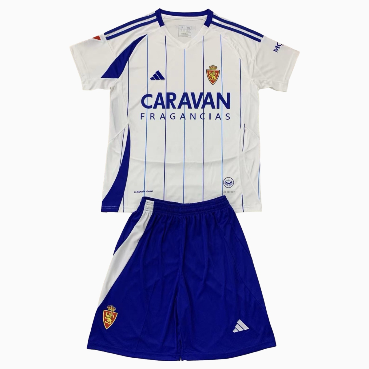 ManixJersey.com | Real Zaragoza 24-25 Home Kids Kit -Customize Name, Number and Patch | Worldwide Shipping