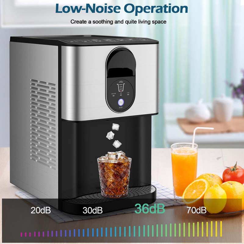 Eletriclife Self Dispensing Nugget Ice Maker Countertop with Soft Chewable Pellet Ice Cubes