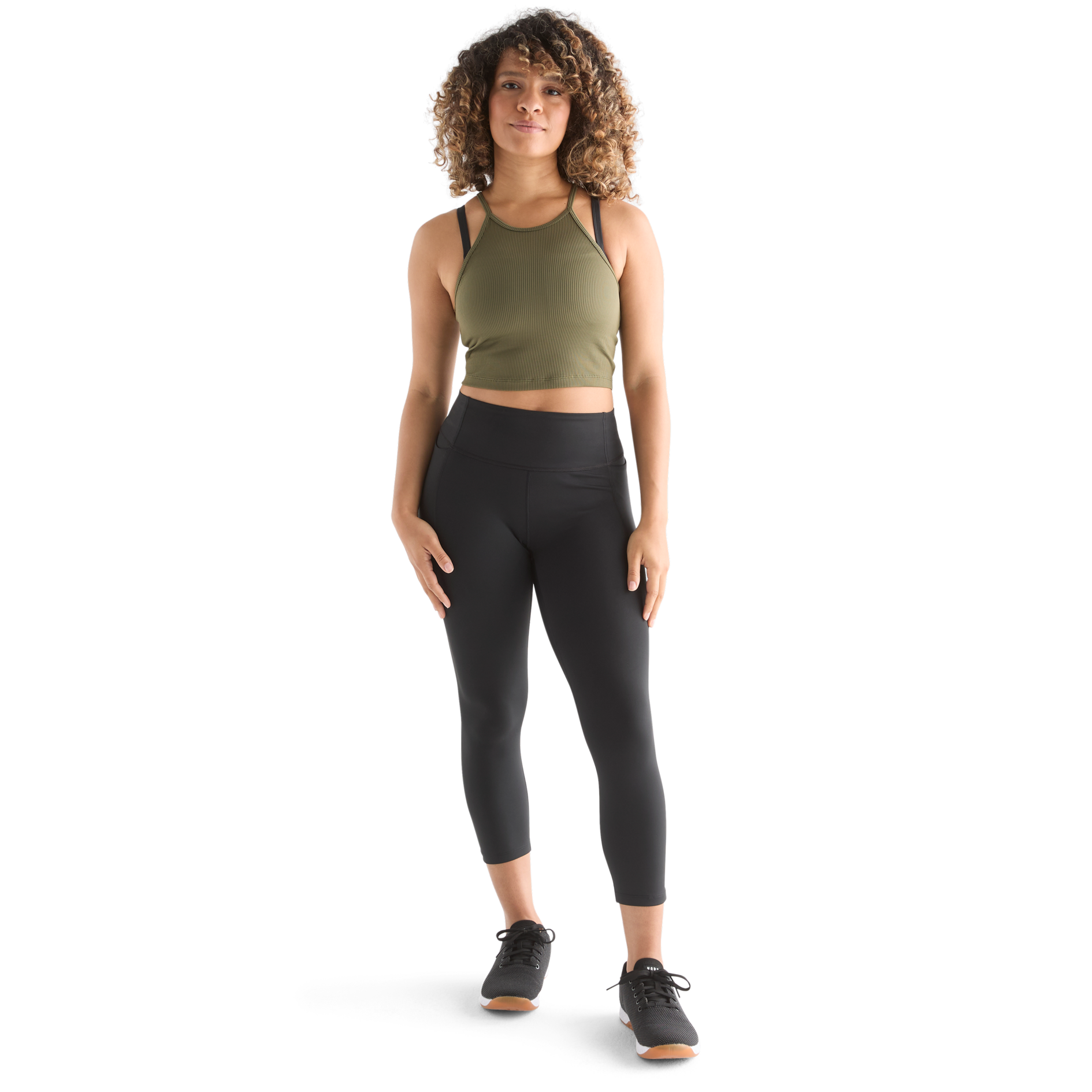 Women's Ribbed Halter Crop Tank