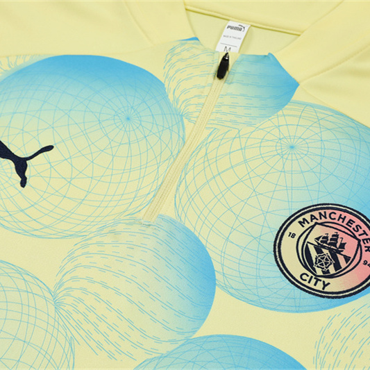 JerseysGala.com | Manchester City 24-25 Long Sleeve Training Set - Yellow Camouflage -Customize Name, Number and Patch | Worldwide Shipping