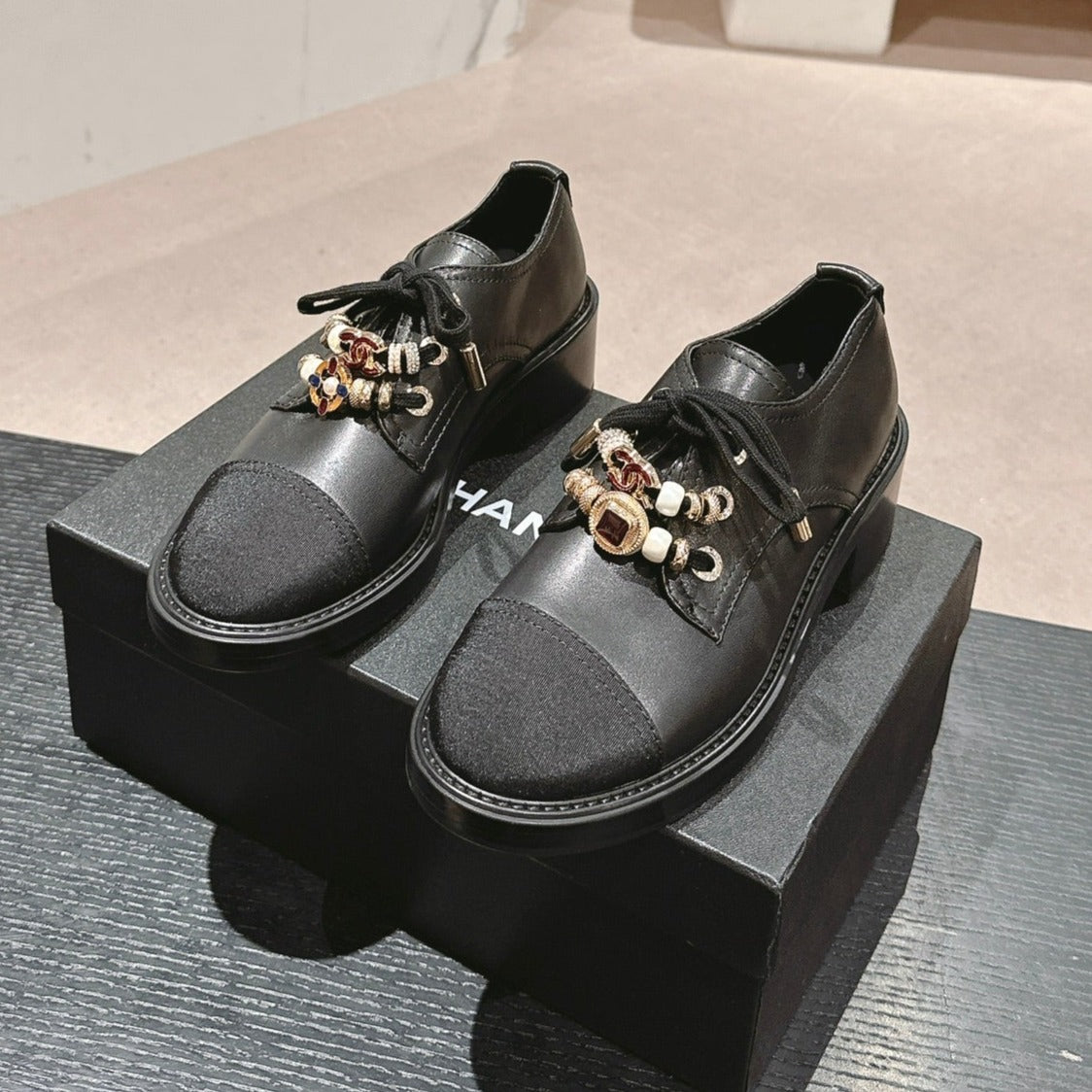 OXFORD SHOES BLACK SHEEPSKIN、mysite、Cacoeks