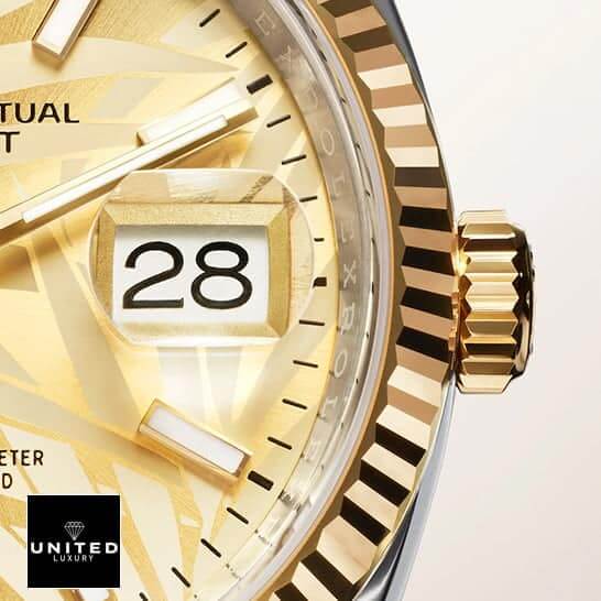 Rolex Datejust 36 126231-0033 Yellow Gold Fluted Bezel & Crown Pusher Replica