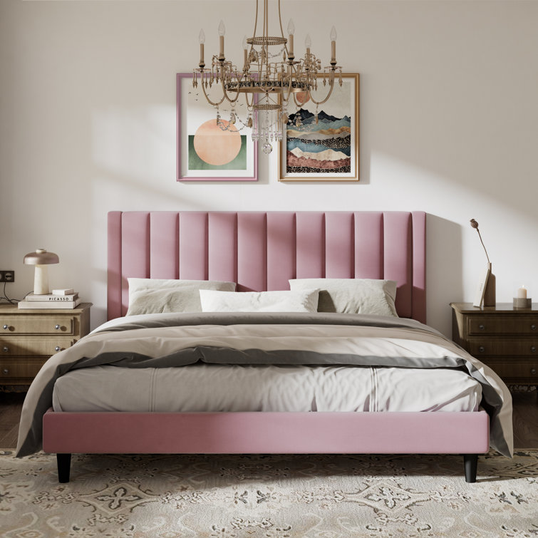Sonoma Velvet Upholstered Bed with Tufted Headboard