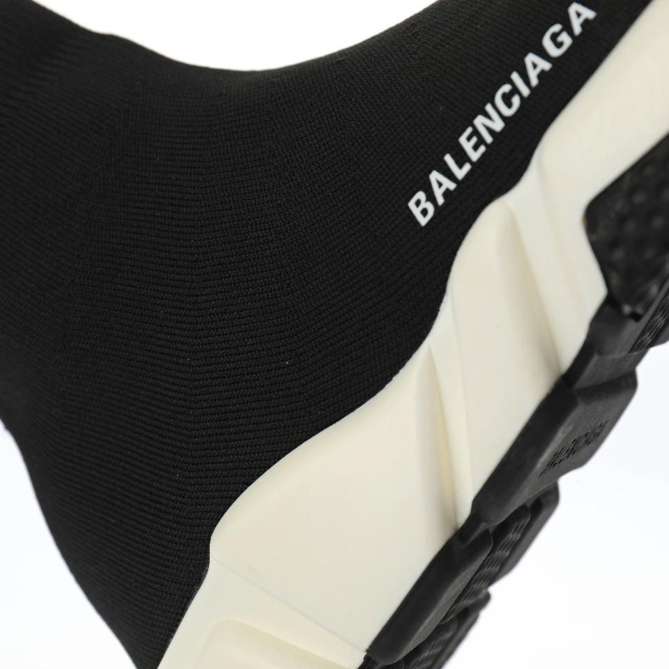 Balenciaga Speed Recycled Knit Sneaker in Black White、mysite、Cacoeks