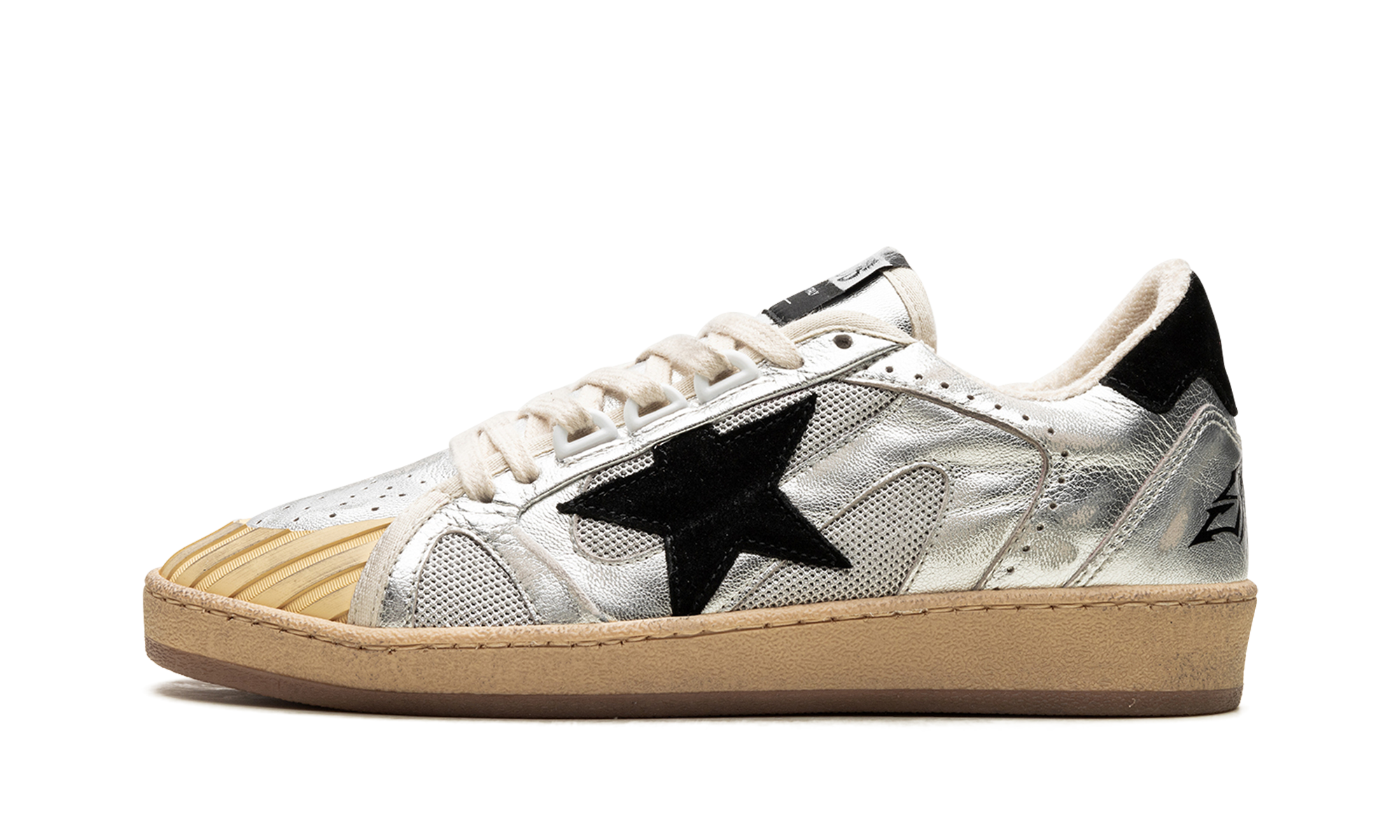 BALL STAR DOUBLE QUARTER WITH WAVES LAMINATED AND NET UPPER SUEDE STAR AND HEEL "SILVER BLACK"、mysite、Cacoeks