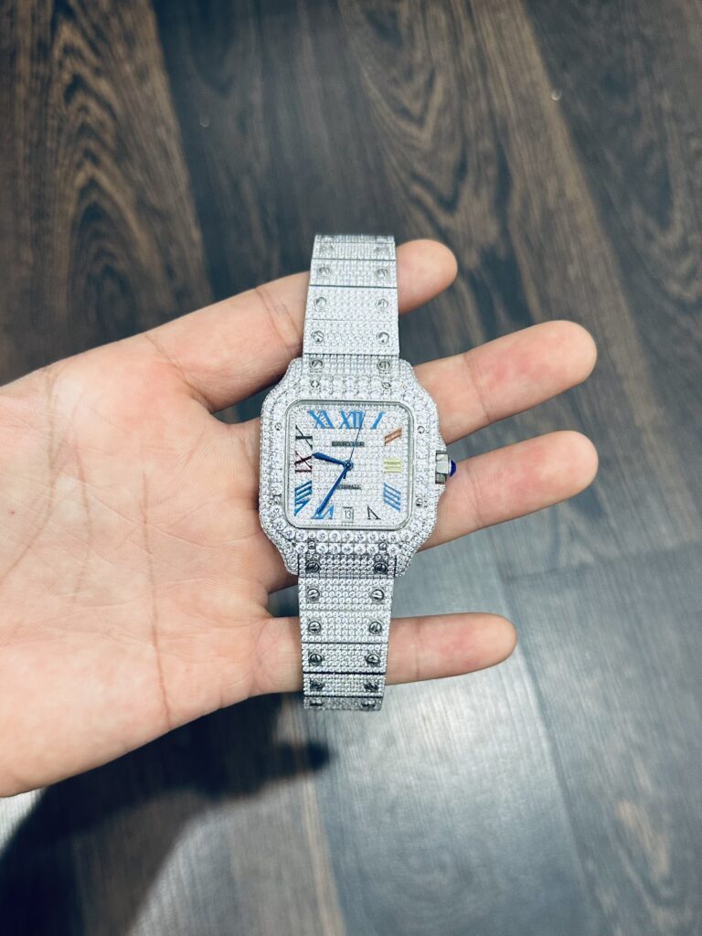 Đồng Hồ Cartier Santos Đính Full Đá Replica 11 39 (1)
