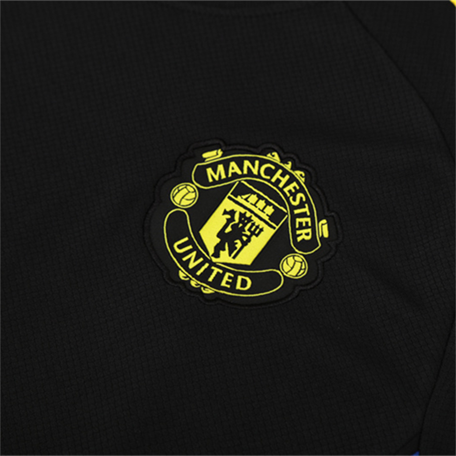 UltraTrikot-Manchester United 25-26 Kids Short-Sleeve Training Set - Black Top & Black shorts