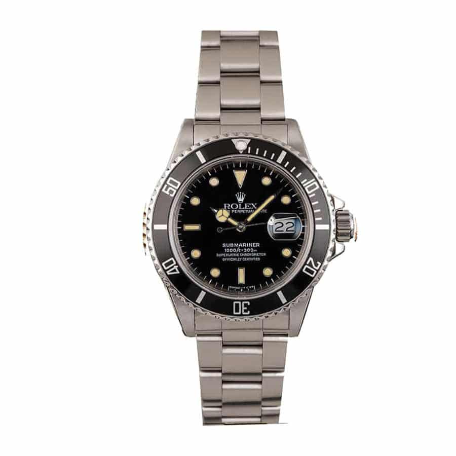 rolex rare submariner black dial stainless steel date pre ceramic 16800 oyster replica