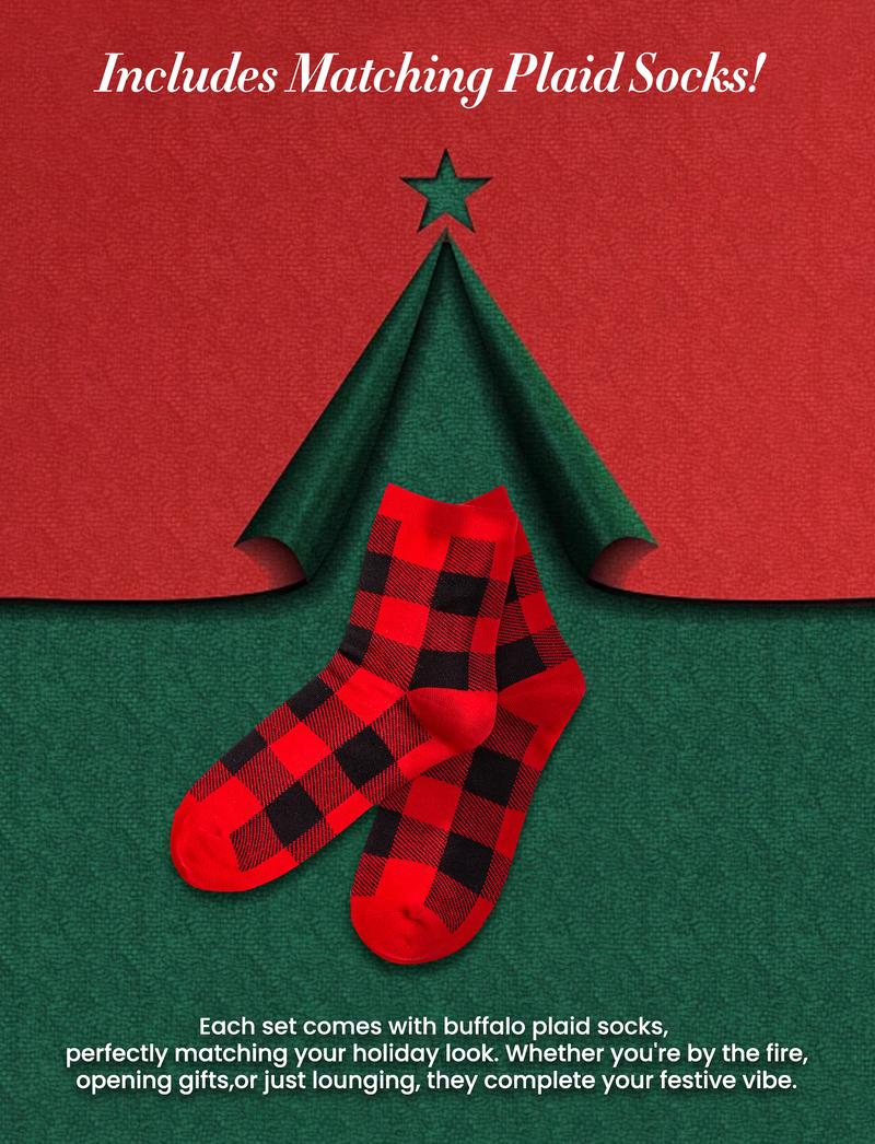 PatPat Christmas Pajamas Soft & Stretchy Family Matching  Long Sleeve Sets Gingerbread Patterned Sleepwear for Women Men Couples Adult Kids,Cute Pajama,Cozy Pajamas ,Flame Resistant,autumntok,wintertok,BFCM Early Bird