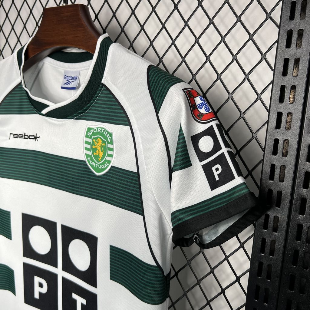 ManixJersey.com | Retro Sporting CP 2001-03 Home Stadium Kids Kit -Customize Name, Number and Patch | Worldwide Shipping