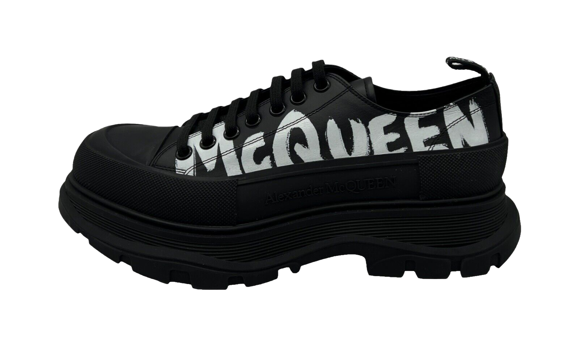 Alexander McQueen Tread Slick Lace Up "McQueen Graffiti Logo - Black"、mysite、Cacoeks