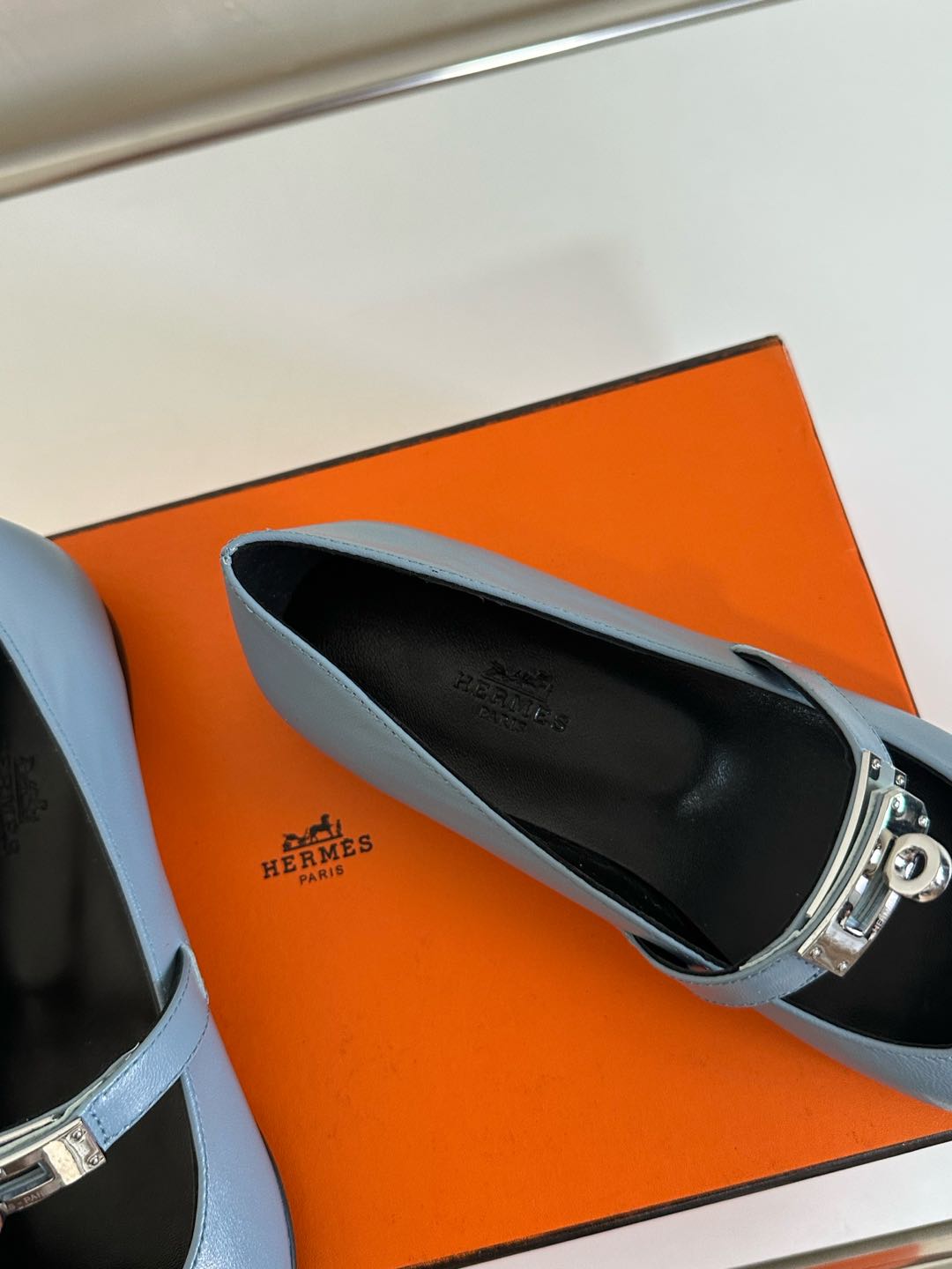 KIARA FLAT PUMP IN CERULEAN BLUE CALFSKIN、mysite、Cacoeks