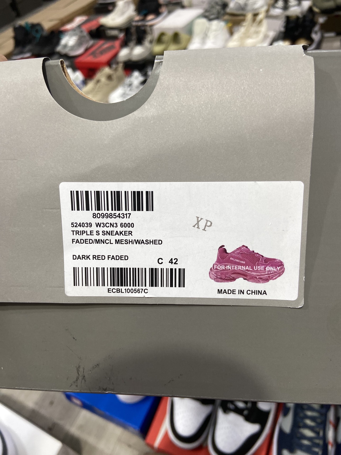 Balenciaga Triple S Sneaker Dark Red Faded、mysite、Cacoeks