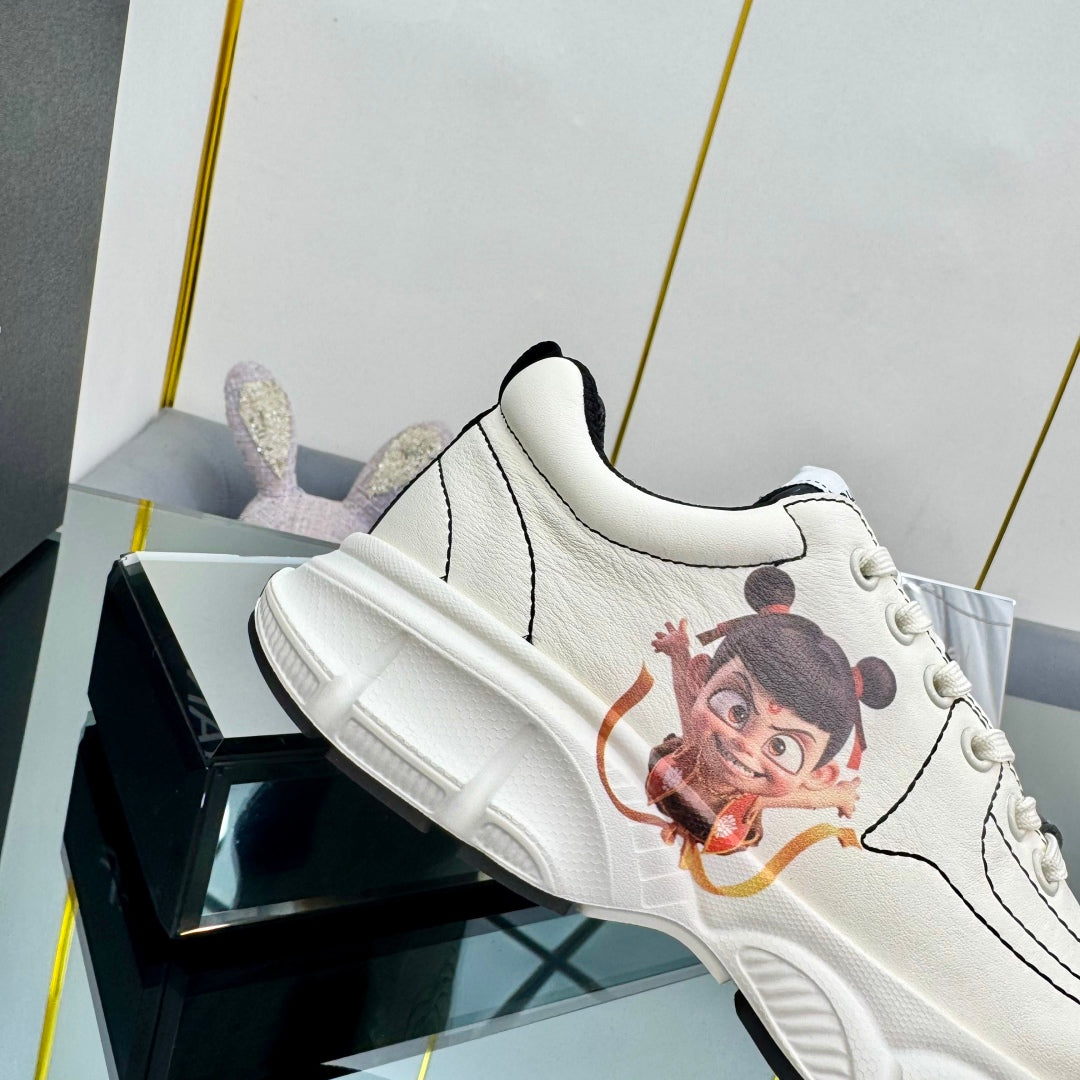 TRAINERS SNEAKER IN WHITE CALFSKIN WITH STICKER 238626、mysite、Cacoeks