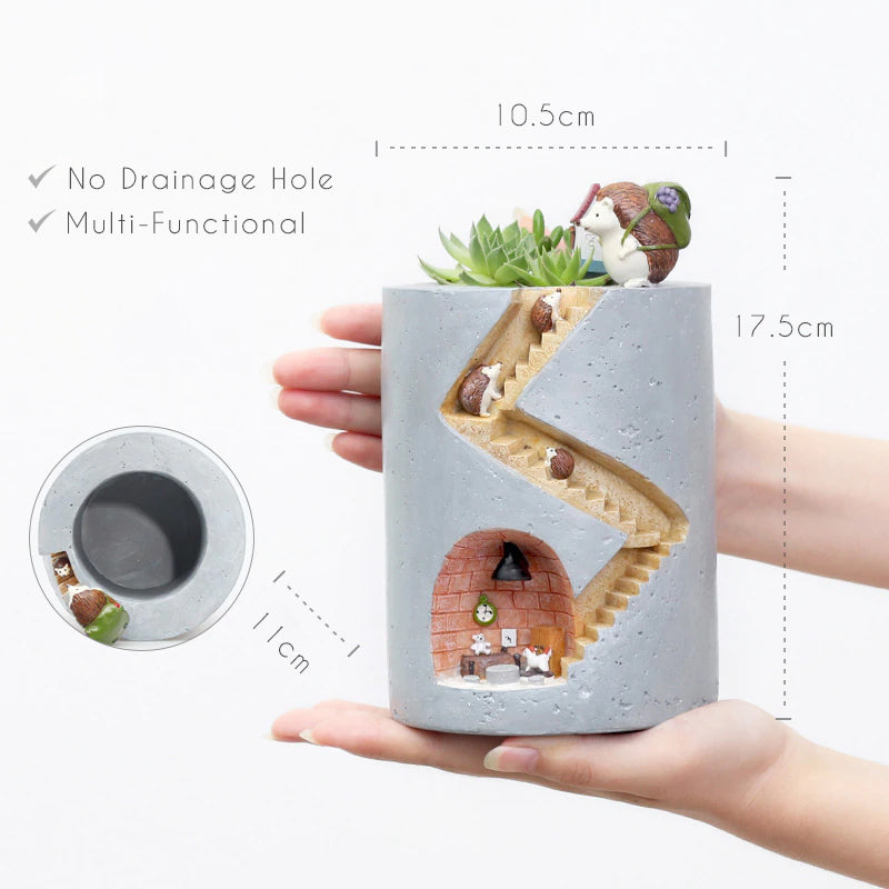 tiny animal home plant pot