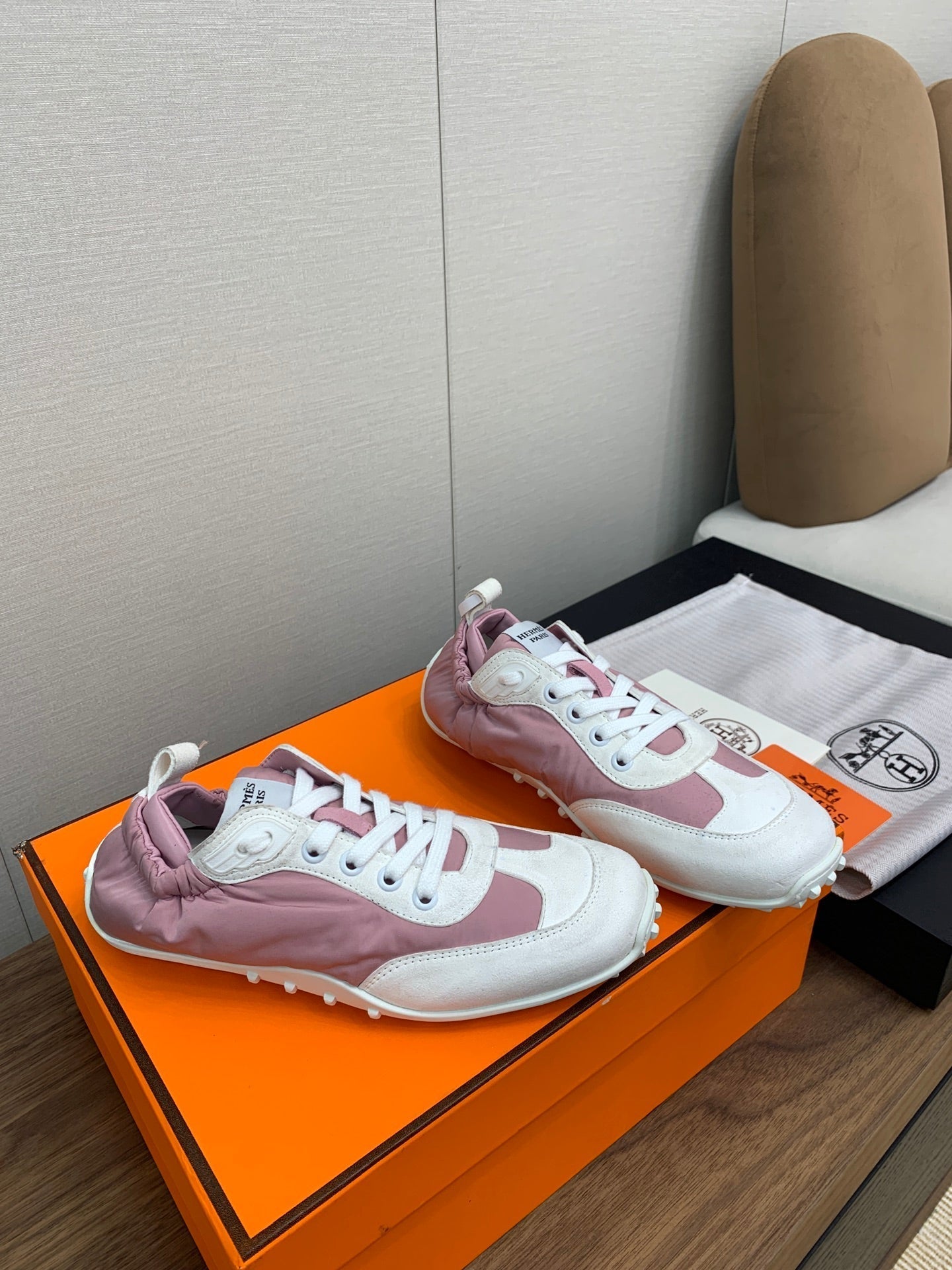 SKATEBOARD SHOES LIGHT GRAY MIX DARK PINK CALFSKIN、mysite、Cacoeks